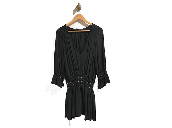 SAINT LAURENT Vestidos T.Viscosa XS Internacional Negro  ref.859994