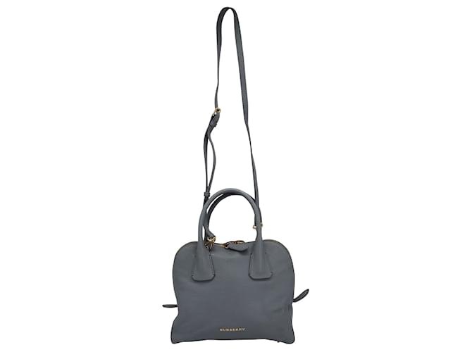 Burberry Greenwood Bowling Bag in Grey Grained Calfskin Leather Pony style calfskin ref.860370 Joli Closet