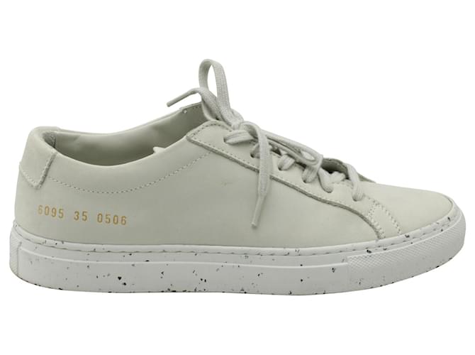 Autre Marque Common Projects Achilles Low Top Sneakers in Confetti White Leather Suede  ref.860385