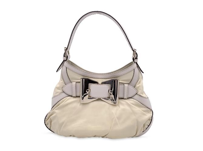Gucci White Leather Queen Hobo Shoulder Bag  ref.860446