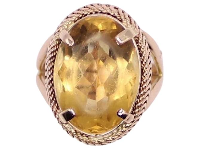 Autre Marque Ring set with an oval yellow gold citrine 750%O Orange Gold hardware  ref.860839