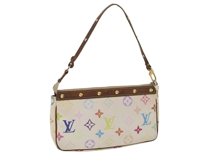 LOUIS VUITTON Monogram Multicolor Pochette Accessoires Pouch M92649 White  Bag