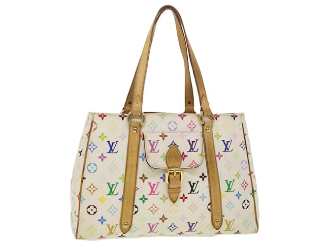 Louis Vuitton White Monogram Multicolore Aurelia MM Tote Bag