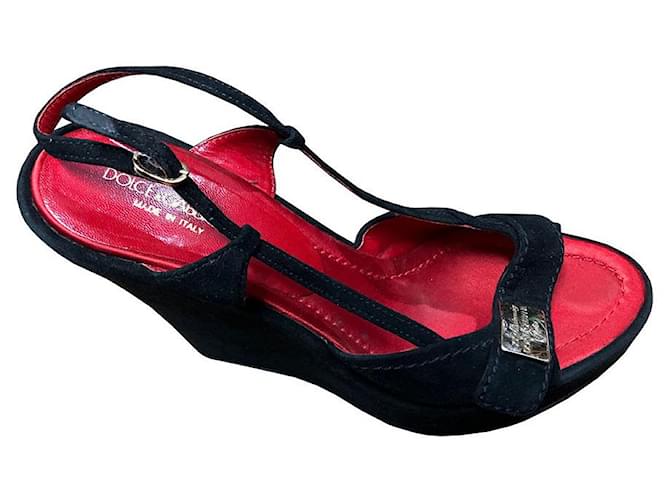 Dolce & Gabbana sandali Nero Scamosciato  ref.861415