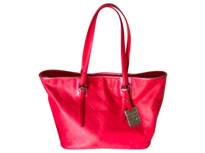 Borsa a secchiello Longchamp in pelle corallo 