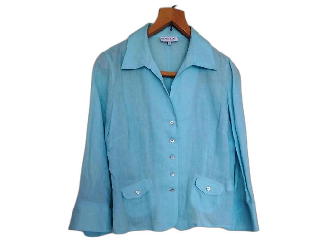 Chemisier Gerard Darel en lin bleu Taille L