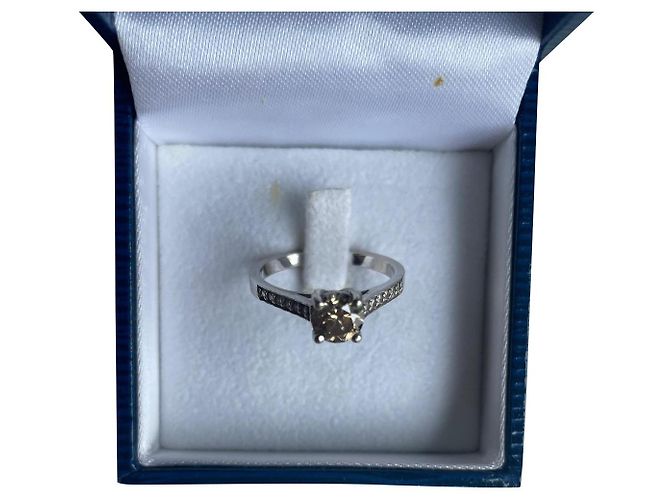 Autre Marque Solitaire diamant jaune Argenté