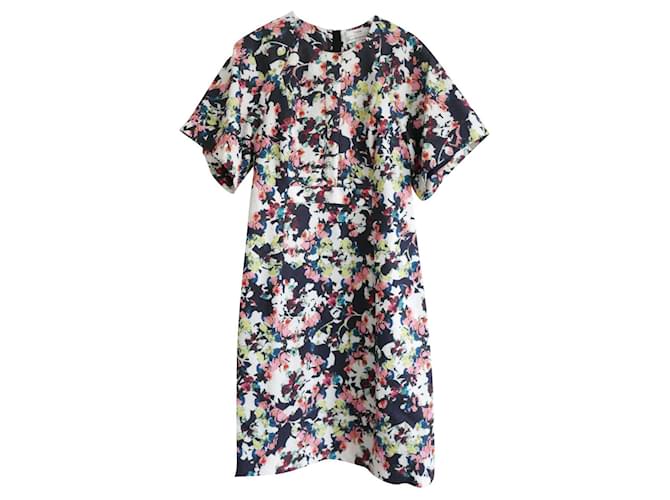 Erdem Cliona Floral Printed Silk Blend Dress Multiple colors Nylon  ref.860830