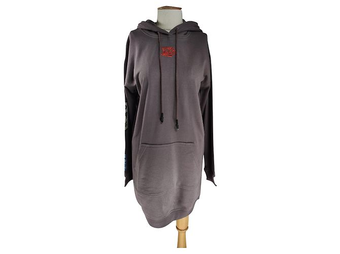 McQ Alexander McQueen Sweatshirtkleid Lang Baumwolle Mehrfarben