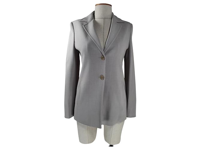 Max Mara Jackets Grey Polyester Wool  ref.861370