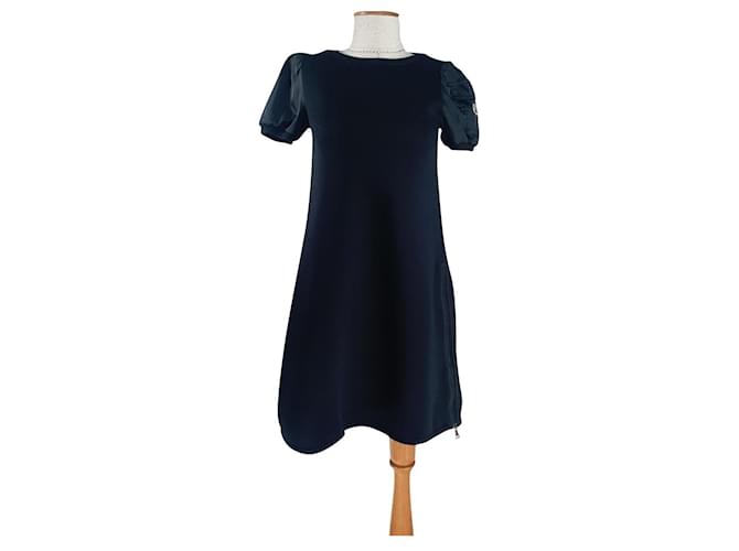Moncler Dresses Black Polyester Polyamide Modal  ref.861371