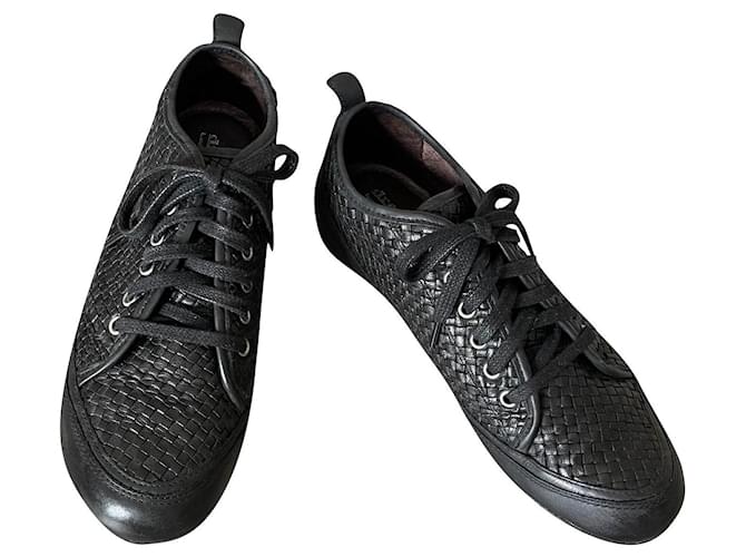 Autre Marque Sneaker Dragon T in pelle intrecciata nera o basket.38 Nero  ref.861372