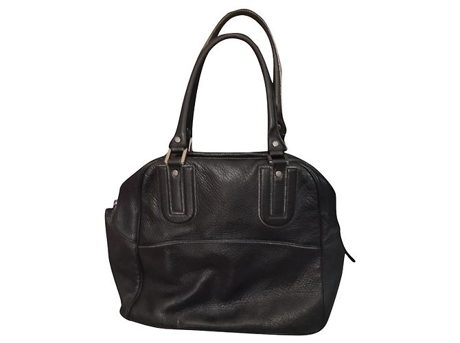 Légende Bolsa de mão Longchamp em couro preto granulado