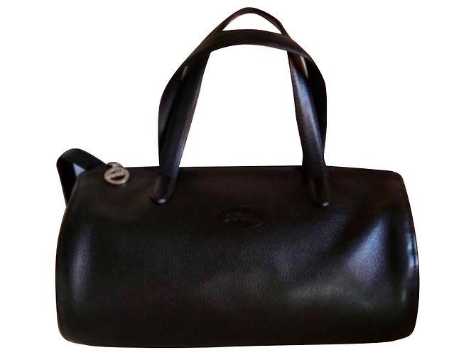 Longchamp Bolso Polochon de piel negra Negro