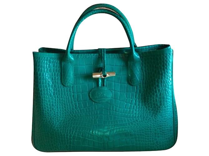 Longchamp Reed Green Leather  ref.861419