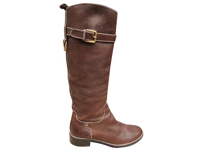 Dolce & Gabbana p boots 39,5 Brown Leather  ref.861431