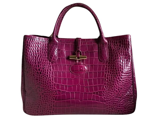 Longchamp ROSEAU Cuir Violet  ref.861460