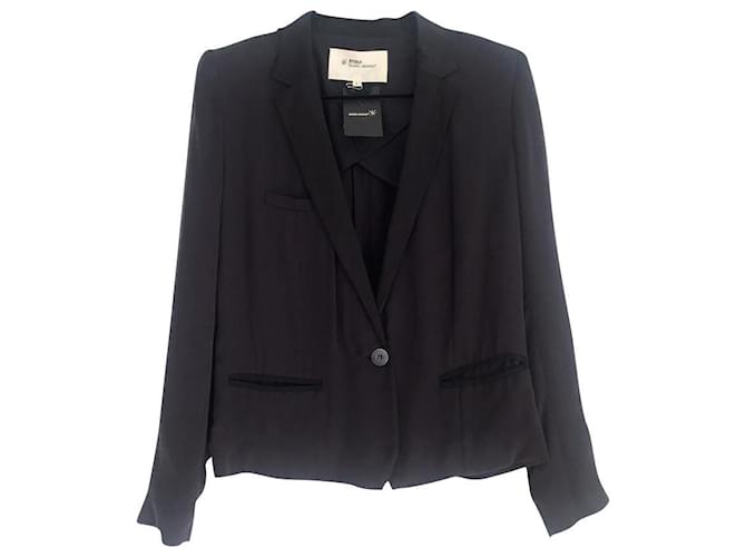 Isabel Marant Etoile Harlow Jacket Black Viscose  ref.861508