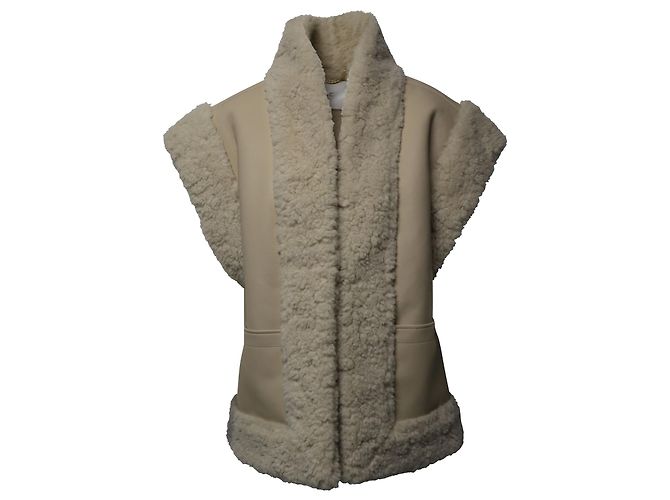 a.l.C. Sutton Faux Shearling Vest in Cream Recycled Polyester