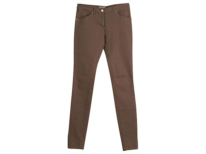Calça jeans skinny Balenciaga em algodão marrom  ref.861564