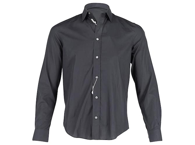 Camisa de corte clásico con botones en algodón negro de Acne Studios  ref.861595