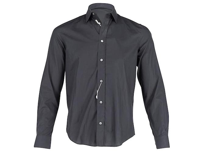 Acne Studios Classic Fit Button Up Shirt in Black Cotton  ref.861595