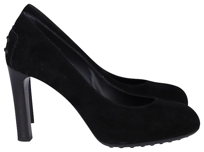 Sapatos Tod's com seixos de borracha em camurça preta Preto Suécia  ref.861598