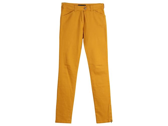 Balenciaga Pantalon Slim Fit en Denim de Coton Jaune Orange  ref.861602