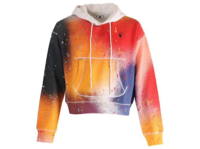 Off White OFFKAT Allover Spray Hoodie in Multicolor Cotton  ref.861607