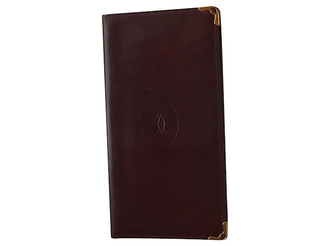 Cartier Leather Bi-fold Wallet Chestnut  ref.861626