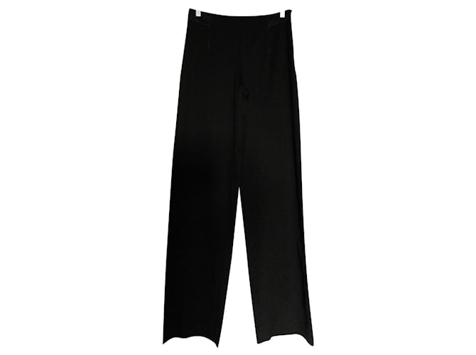 Cambon Pantalón ancho Chanel negro Poliéster Viscosa Elastano  ref.861641