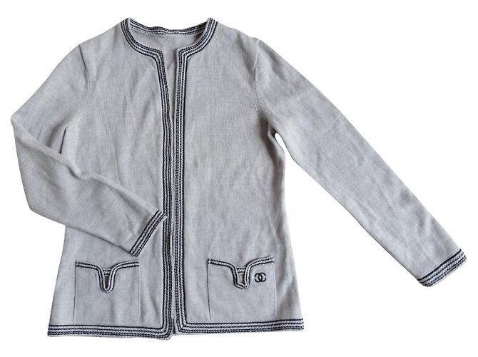 Chanel Cambon graue Strickjacke 