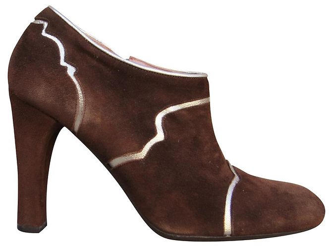 Marni Suede Ankle Boots Dark Brown