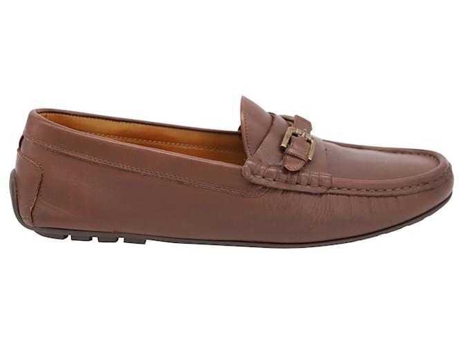 Ralph Lauren Driver Shoes with Buckle in Brown Leather ref.861725