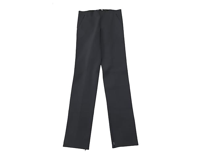 The Row Pantalon Corza Zippé Ourlet en Polyamide Noir Nylon  ref.861742