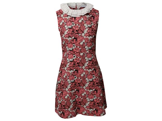 Sandro Frilled Collar Mini Dress in Floral Print Polyester  ref.861752