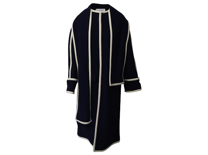 Loewe Scarf Coat in Navy Blue Wool  ref.861774