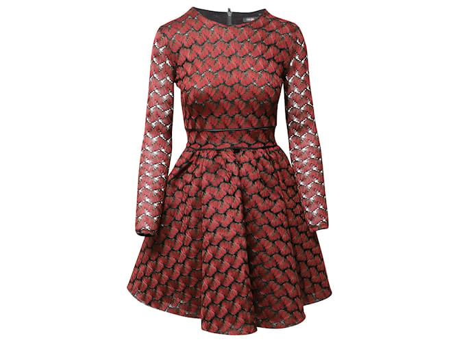 Maje Royani Jacquard-Kleid aus rotem Polyester  ref.861780