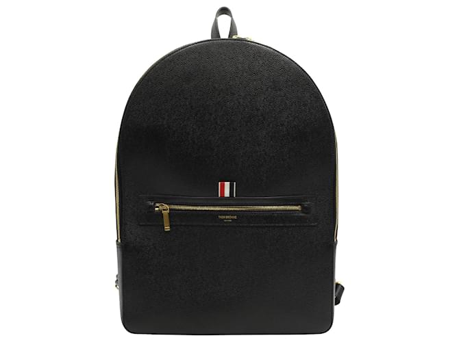 Thom Browne Classic Pebbled Backpack in Black Leather  ref.861791