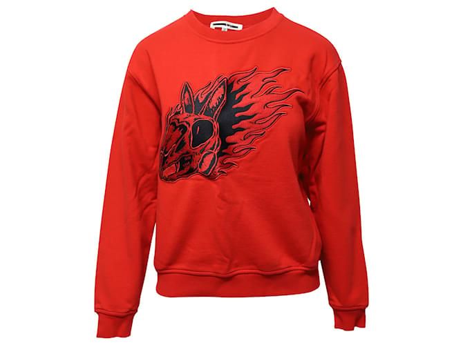 Alexander McQueen McQ Bunny Flame Print Sweatshirt in Red Cotton  ref.861816