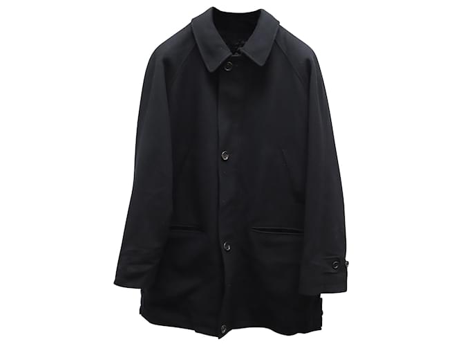 Manteau Burberry à boutonnage simple en laine noire  ref.861843