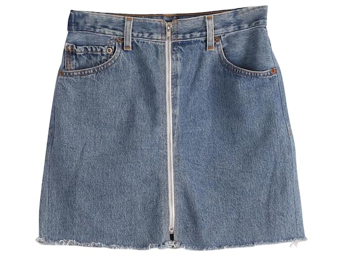 RE/done x Levis Zip Up Mini Skirt in Blue Cotton  ref.861850
