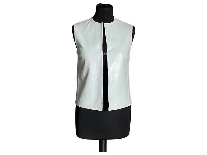 Joseph Leather Vest Blue