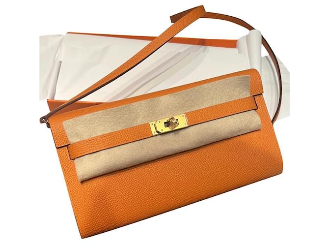 Hermès Birkin zum Mitnehmen Orange Leder  ref.861956