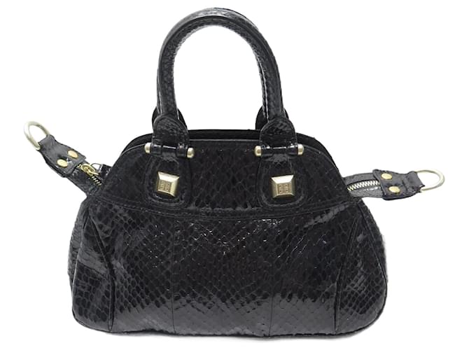 GIVENCHY HANDBAG IN BLACK PYTHON LEATHER 29 CM BLACK LEATHER HAND BAG Exotic leather  ref.861983