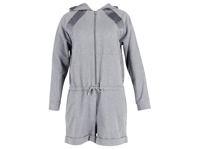 Brunello Cucinelli Hooded Jumpsuit in Grey Cotton  ref.862048