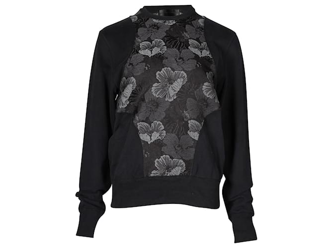 Jersey de algodón negro con estampado floral de jacquard de Alexander McQueen  ref.862094