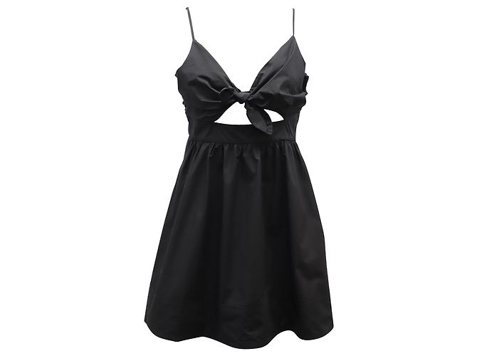 A.L.C Vestido ALC Dani com amarração frontal em algodão preto