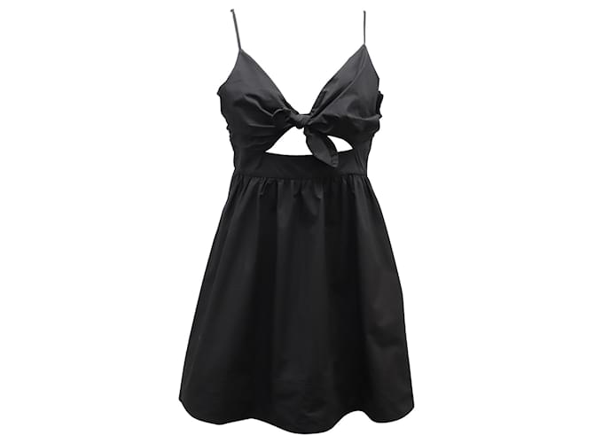 A.L.C ALC Dani Tie Front Dress in Black Cotton  ref.862117