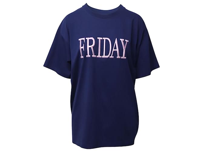 T-shirt Alberta Ferretti Friday en coton bleu marine  ref.862161